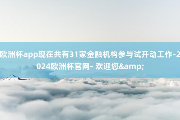 欧洲杯app现在共有31家金融机构参与试开动工作-2024欧洲杯官网- 欢迎您&