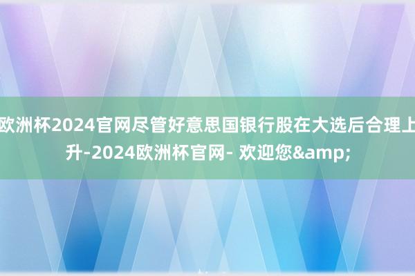 欧洲杯2024官网尽管好意思国银行股在大选后合理上升-2024欧洲杯官网- 欢迎您&