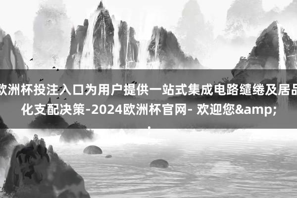 欧洲杯投注入口为用户提供一站式集成电路缱绻及居品化支配决策-2024欧洲杯官网- 欢迎您&