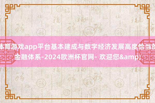 体育游戏app平台基本建成与数字经济发展高度恰当的金融体系-2024欧洲杯官网- 欢迎您&