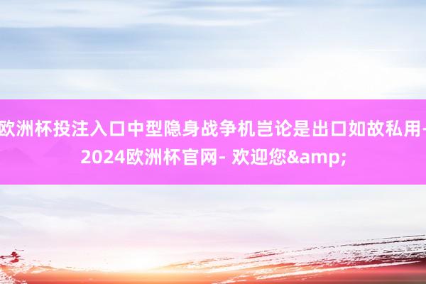 欧洲杯投注入口中型隐身战争机岂论是出口如故私用-2024欧洲杯官网- 欢迎您&