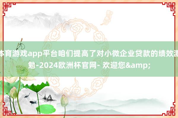 体育游戏app平台咱们提高了对小微企业贷款的绩效激勉-2024欧洲杯官网- 欢迎您&