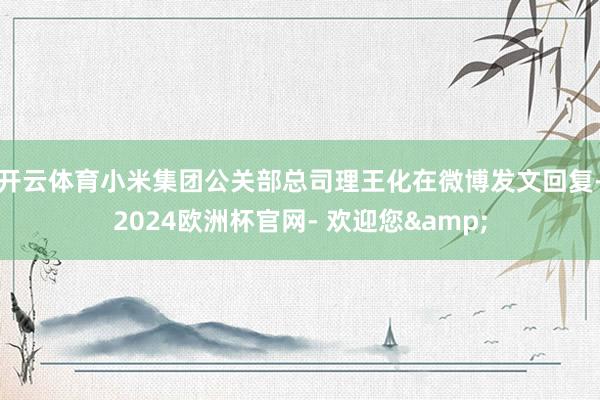 开云体育小米集团公关部总司理王化在微博发文回复-2024欧洲杯官网- 欢迎您&