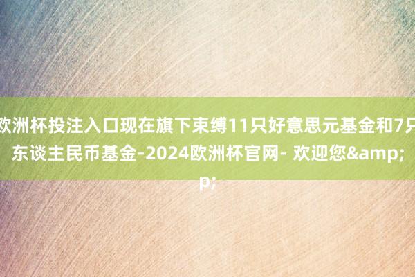 欧洲杯投注入口现在旗下束缚11只好意思元基金和7只东谈主民币基金-2024欧洲杯官网- 欢迎您&