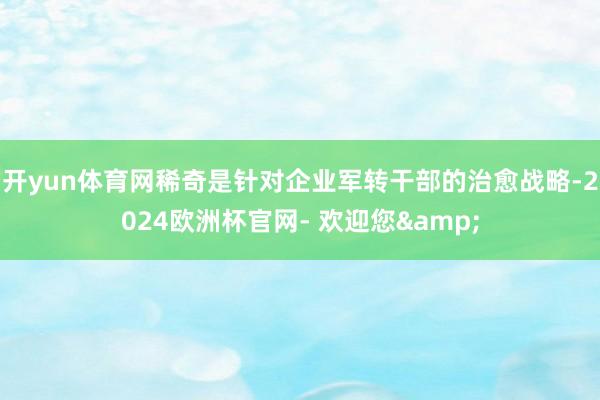 开yun体育网稀奇是针对企业军转干部的治愈战略-2024欧洲杯官网- 欢迎您&